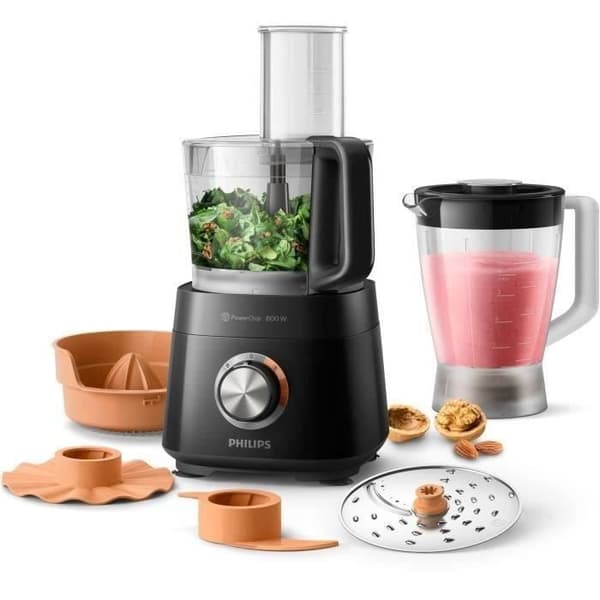 Philips HR7510/10 kompakt foodprocessor 800 W sort