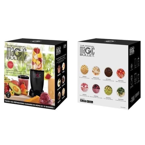 Magic Bullet Blender - NUTRIBULLET - 2 kopper inkluderet 570 ml og 350 ml - 200W - Sort