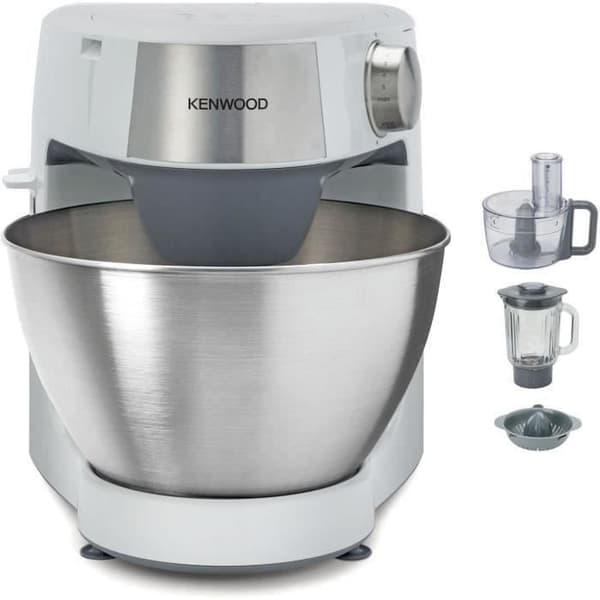 KENWOOD Prospero KHC291A.H0WH Monitoiminen leivonnaisrobotti - Tehosekoitin, Monitoimikulho, 3 levyä, Sitruspuristin, Ruostumattomasta teräksestä valm