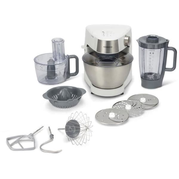 KENWOOD Prospero KHC291A.H0WH Monitoiminen leivonnaisrobotti - Tehosekoitin, Monitoimikulho, 3 levyä, Sitruspuristin, Ruostumattomasta teräksestä valm