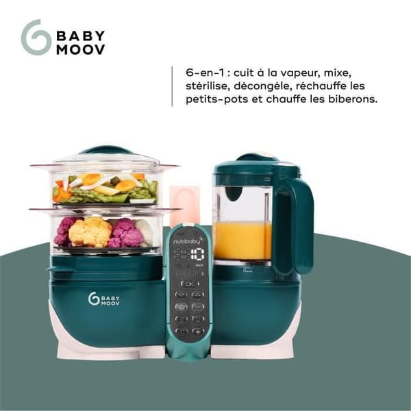 Babymoov Nutribaby + Opal Green babyförberedelserobot