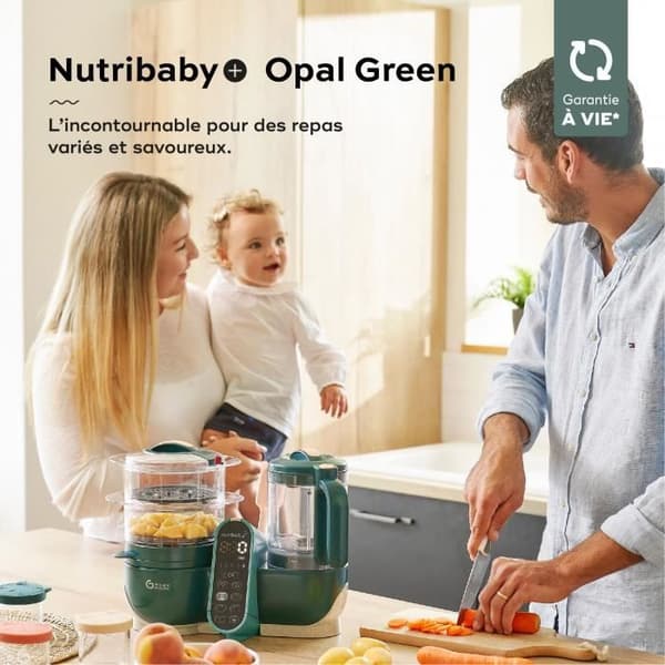 Babymoov Nutribaby + Opal Green babyförberedelserobot