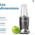 Miniatyrbillede 6 af 6: Blender - NUTRIBULLET - NB606DG - 600 W - 2 kopper inkluderet 700 ml og 500 ml - Grå - BPA-fri