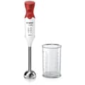 Miniatyrbillede 2 af 5: BOSCH stavblender - 450 Watt - stavblender i rustfrit stål - 4 skarpe knive - 2 hastigheder - måleskala 600 ml - hvid/rød