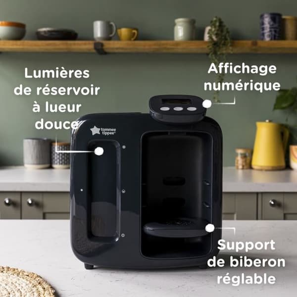 TOMMEE TIPPEE -pullonlämmitin - Täydellinen valmistelu päivälle ja yölle. musta