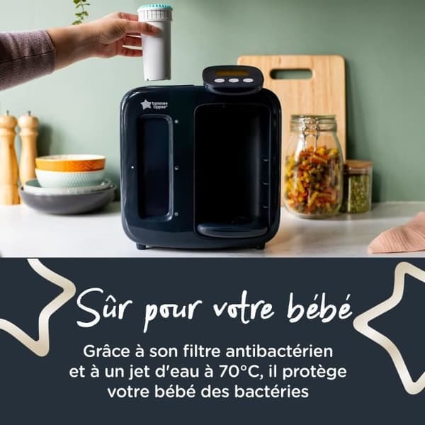 TOMMEE TIPPEE -pullonlämmitin - Täydellinen valmistelu päivälle ja yölle. musta