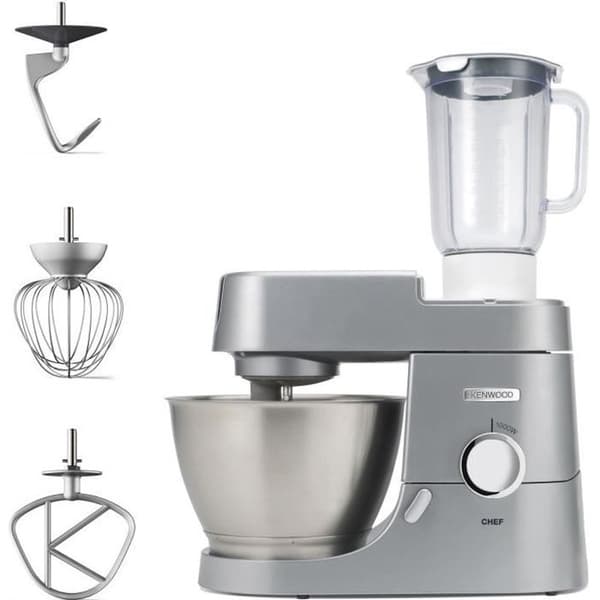 KENWOOD Chef KVC3110S Yleiskone – Yleiskone ja tehosekoitin sisältyvät – Hopea – 1000 W – Kompakti koko