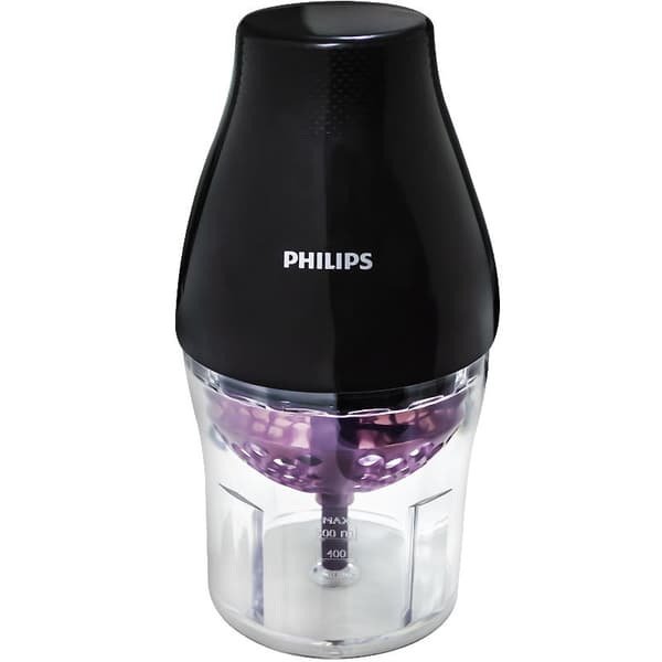 Philips HR2505 multifunktionel foodprocessor til husholdningen: nem forarbejdning af frugt og grøntsager, lille, praktisk og effektiv