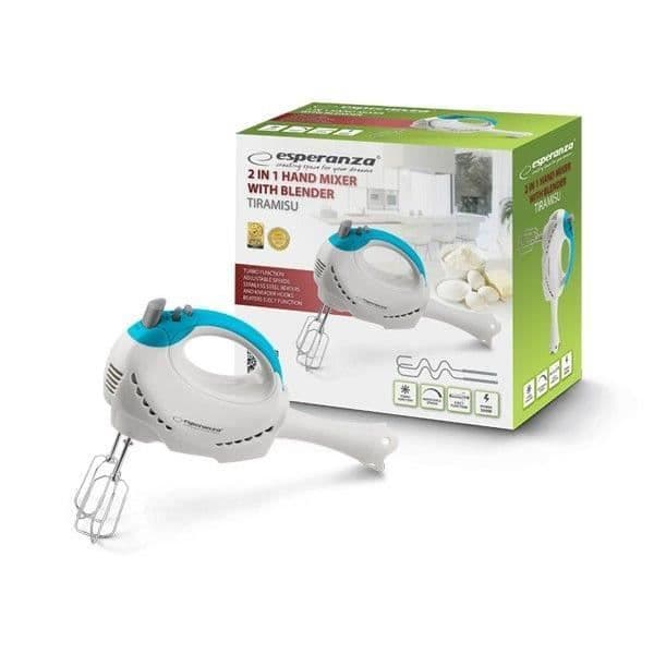 Esperanza EKM010 Tiramisu Mixer 300 W, Vit/Blå - 5901299917077