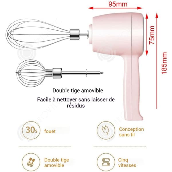 INN Trådlös elvisp kök 20w 1300mah trådlös handvisp uppladdningsbar elvisp trådlös mixer