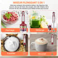 Miniatyrbild 4 av 4: INN Stavmixer röd 800w 5 i 1 handmixer stavmixer blender puréemixer för blandning/hackning/juicering