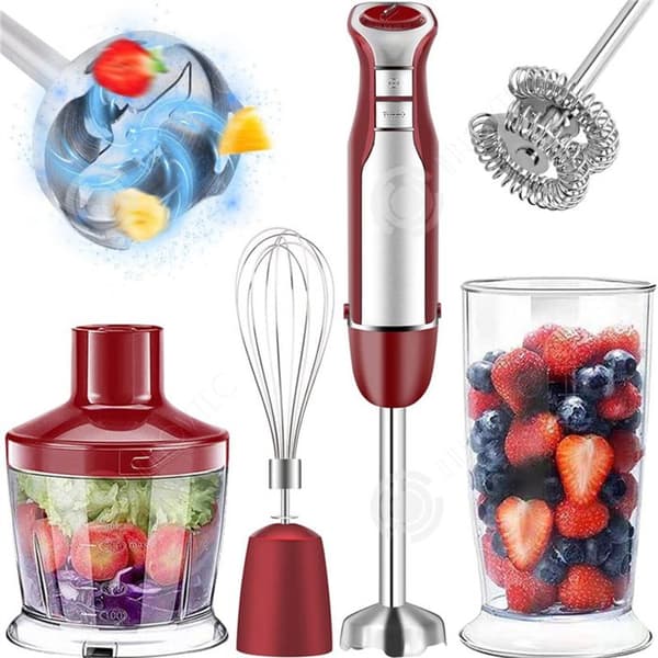 INN Stavmixer röd 800w 5 i 1 handmixer stavmixer blender puréemixer för blandning/hackning/juicering