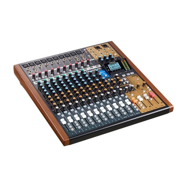 TASCAM 14-kanals analog mixerkonsol och 16-kanals inbyggd inspelare