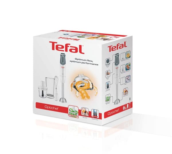 Tefal Optichef HB6431 0,8 L Stavmixer 800 W Kvartsmetallic, Vit