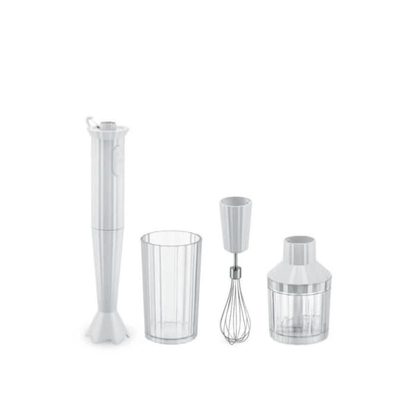Mixerstav med mätkopp, visp och hackare i termoplastisk resin, vit. Europeisk kontakt. 500 W MDL10S W