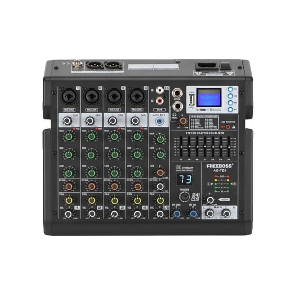 Ljudmixer, 6 kanaler, Bluetooth-anslutning,6 kanal (AG-TD6)