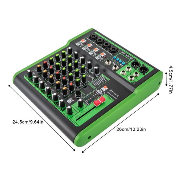 Audio Mixer, 99DSP Rumleffekter, Bluetooth 5.0 Forbindelse,DI-6UX
