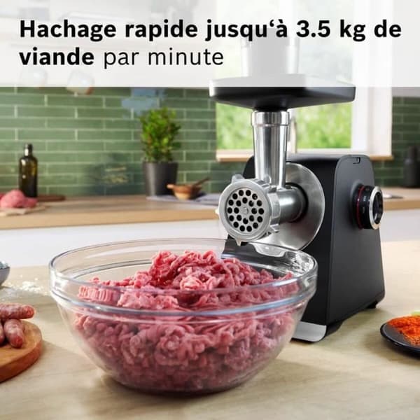 Kødhakker BOSCH Serie 6 MFWS660B Sort Metal Rustfrit stål Plastik 500 W