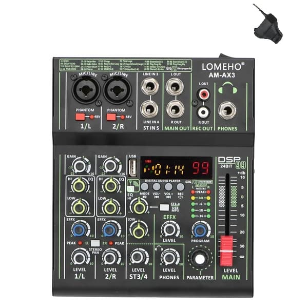 Ljudmixer, Portabel, Bluetooth-anslutning, EU-kontakt