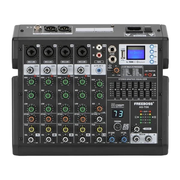 Lydmixer, 7-bånds EQ, Bluetooth-forbindelse, EU-stik