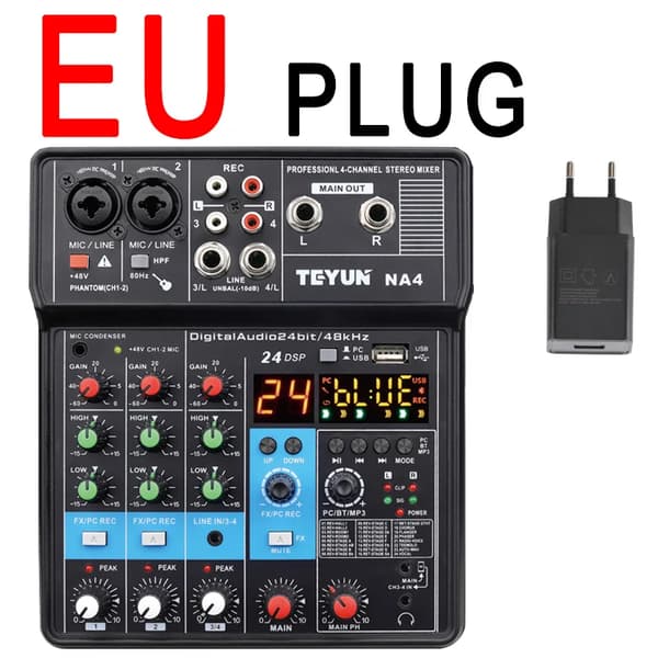 Lydmikserbord, Bluetooth-forbindelse, bærbar mini-design, NA4 EU-stik