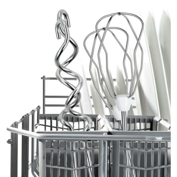 BOSCH CleverMixx MFQ3530 mixer - 450 W - 5 hastigheder - 2 piskeris / 2 dejkroge i rustfrit stål - Hvid / Grå
