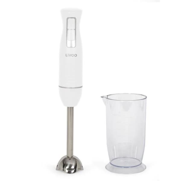 Stavblender med skål - LIVOO - DOP245W - 400 W - 2 hastigheder - Hvid