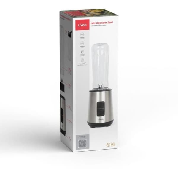 Minitehosekoitin - LIVOO - DOP240 - 300 W - 600 ml:n pullo - 2 nopeutta - Ruostumaton teräs / Musta