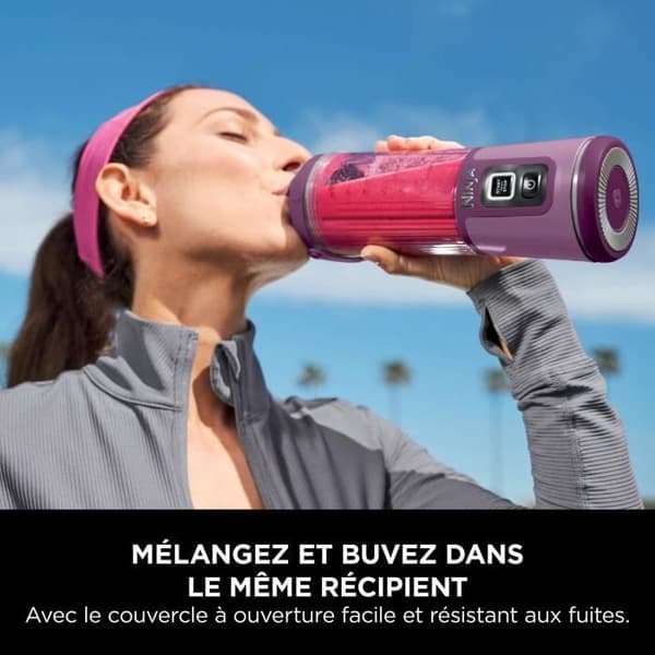 Ninja Blast bärbar mixer - BC151EUPR - 530 ml skål - 2 timmars batteritid - sladdlös - BPA-fri - lila