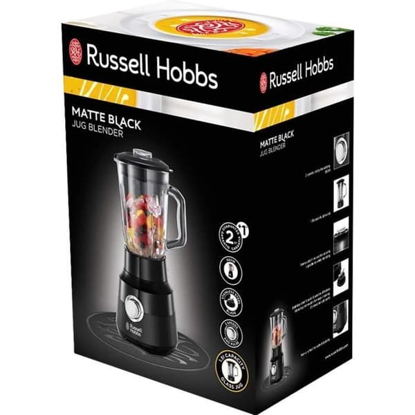 Mixer - RUSSELL HOBBS - Mattsvart 24722-56 - 650 W - Mattsvart - 1,5 L glasskål - 2 hastigheter + puls