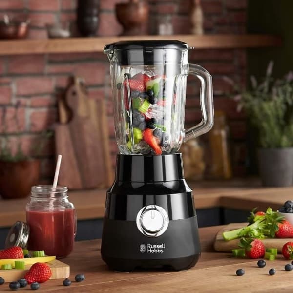 Mixer - RUSSELL HOBBS - Mattsvart 24722-56 - 650 W - Mattsvart - 1,5 L glasskål - 2 hastigheter + puls