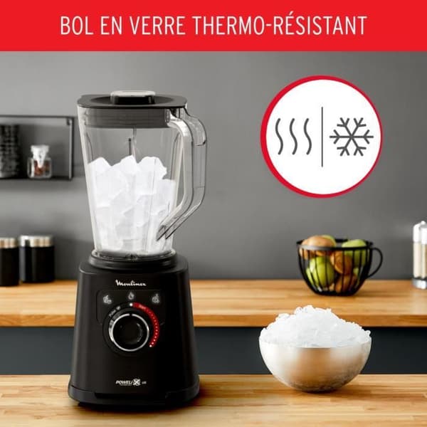 MOULINEX PerfectMix+ Elektrisk mixer, 2 L okrossbar skål, Snabbmixer, Rostfria blad LM88A810