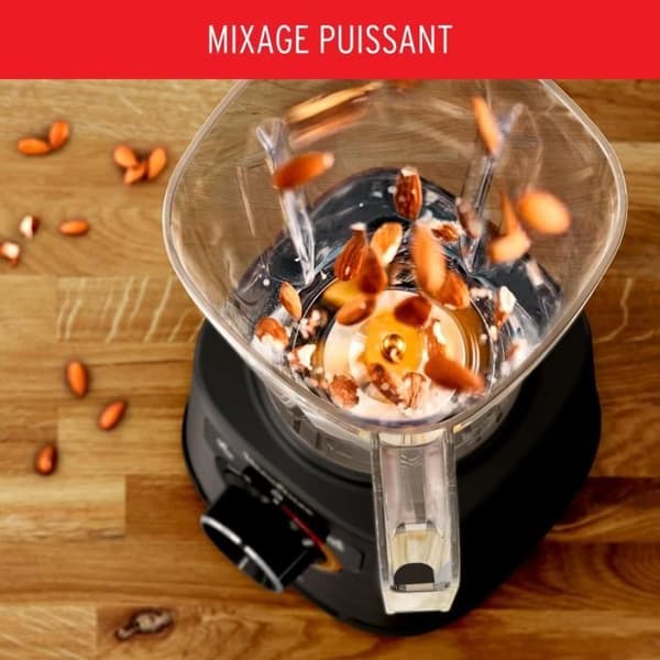 MOULINEX PerfectMix+ Elektrisk mixer, 2 L okrossbar skål, Snabbmixer, Rostfria blad LM88A810