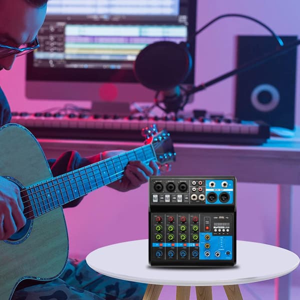 Mini Audio Mixer, 5 Kanaler, Bluetooth-forbindelse