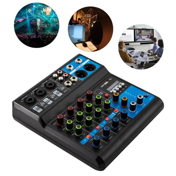 Mini Audio Mixer, 5 Kanaler, Bluetooth-forbindelse