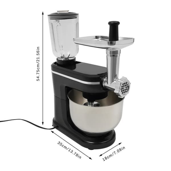 Kraftfuld køkkenmaskine, 700W motor, 6+1 hastighedsindstillinger, 6L kapacitet,sort
