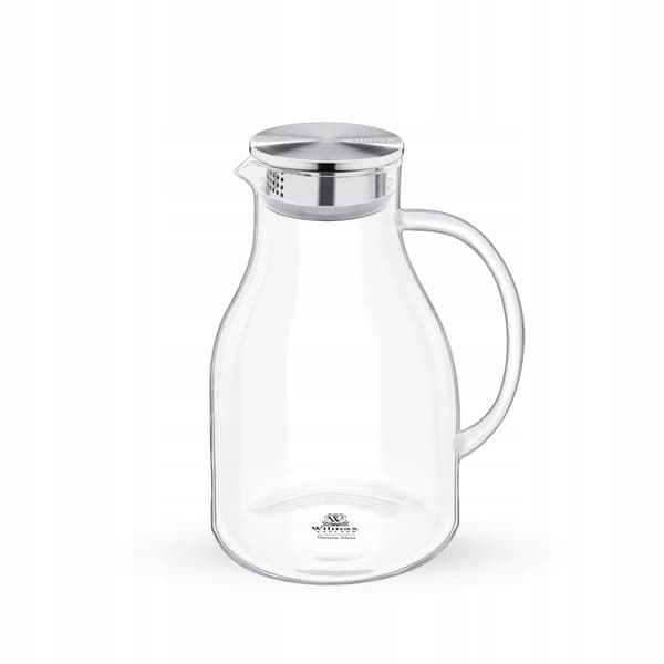 Borosilikatglaskanna med metalllock Wilmax Stor 2,5 L
