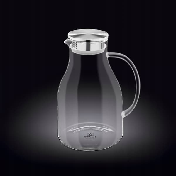 Borosilikatglaskanna med metalllock Wilmax Stor 2,5 L