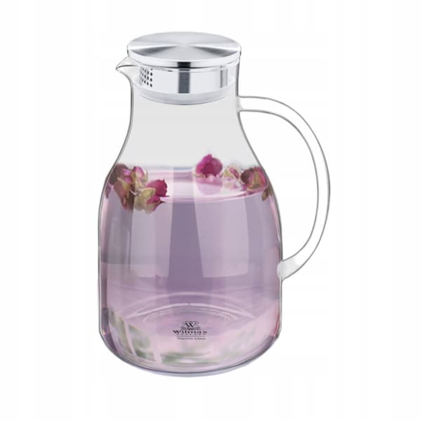 Borosilikatglaskanna med metalllock Wilmax Stor 2,5 L