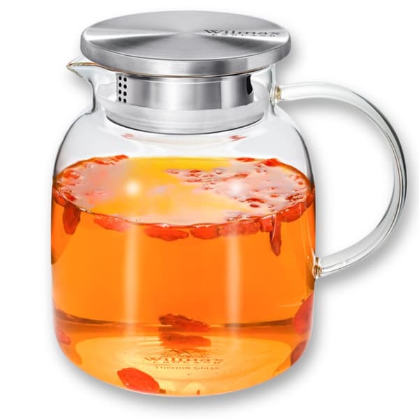 Glaskanna för juice och lemonad Vattenkanna med lock WILMAX 1000 ml
