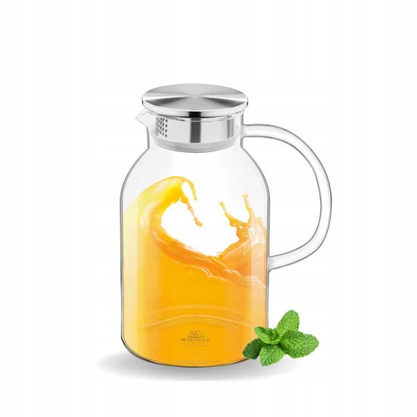 Karaff för vatten, juice, lemonad med metalllock Wilmax 2100 ml