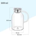 Miniatyrbild 2 av 6: Karaff för vatten, juice, lemonad med metalllock Wilmax 2100 ml
