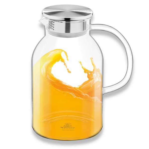 Karaff för vatten, juice, lemonad med metalllock Wilmax 2100 ml