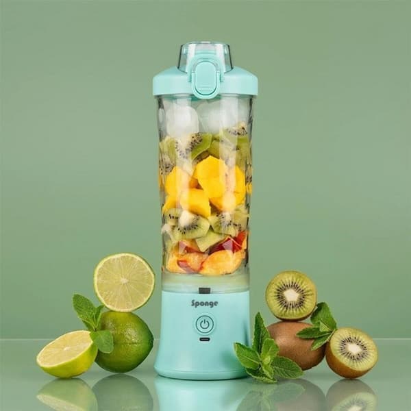 Kop-blender Sponge 703674402223 Gennemsigtig Turkisblå 600 ml