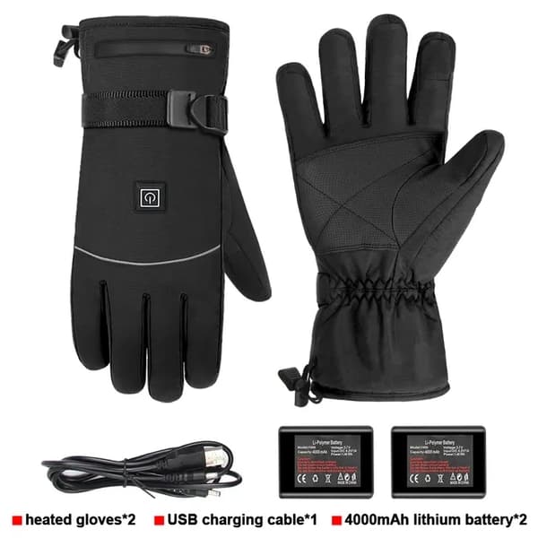 Opvarmede handsker, termisk varme, vandtætte, A2 med batteri, XL