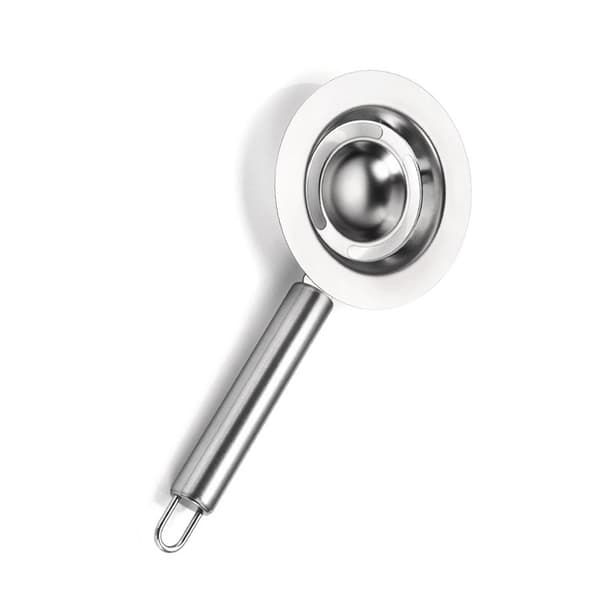 INF Ruostumattomasta teräksestä valmistettu munankeltuaiserotin säädettävällä kahvalla Round handle