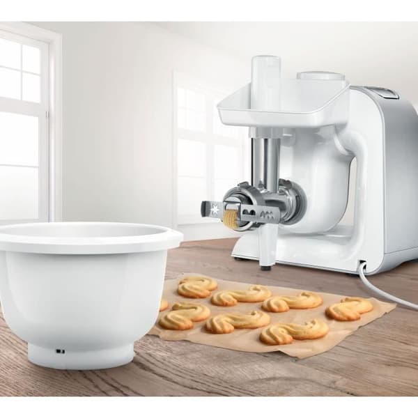 Baking Sensation tilbehør - BOSCH - MUZ5BS1 - Kødhakker - Rist 5 mm - Cookietilbehør 4 former - Skål med 3.9 L