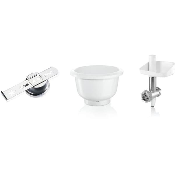 Baking Sensation tilbehør - BOSCH - MUZ5BS1 - Kødhakker - Rist 5 mm - Cookietilbehør 4 former - Skål med 3.9 L