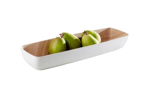 Skål Frida 3,65 ltr 53x16,2x7,5 cm Melamin Vit/Träd look,6 st/pk