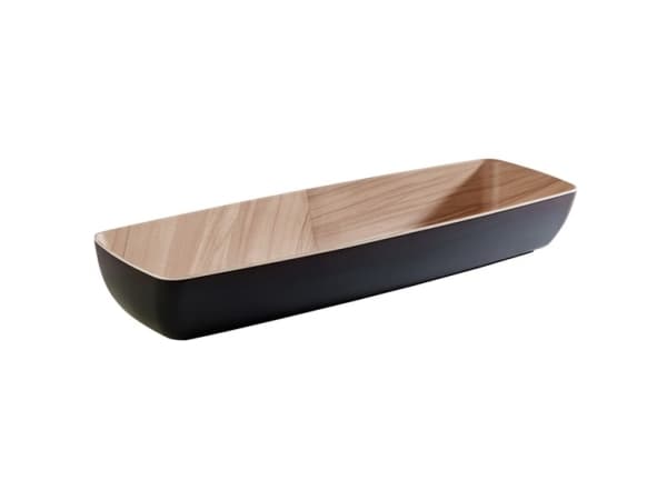 Skål Frida 3.65 ltr 53x16.2x7.5cm Melamin sort/trælook